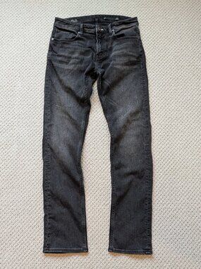 Jude Neale Axe Jeans Slim Straight Leg 34 Fits 32x33 Premium Denim Black Grey